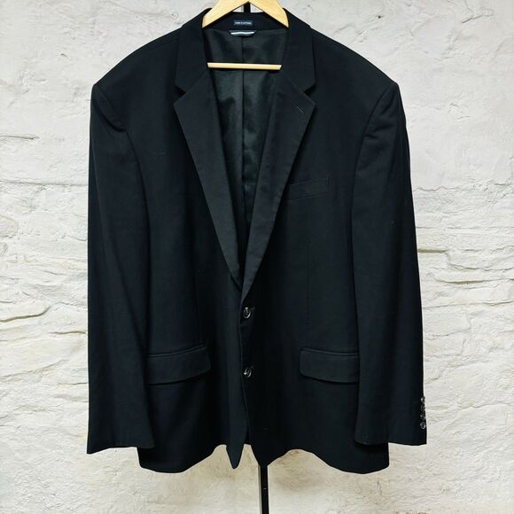 Saddlebred Black Motion Stretch Mens 56 Reg Blazer Sport Coat Jacket - Picture 1 of 8